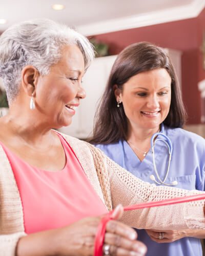 Therapy Services patient with caregiver