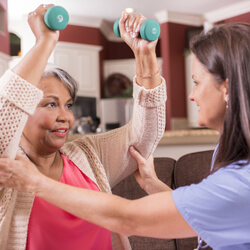 Therapy Services patient with caregiver